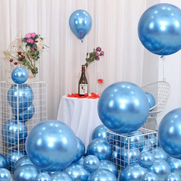 Blue Metallic Balloons