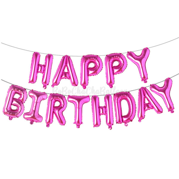 Pink Happy Birthday Foil Balloons