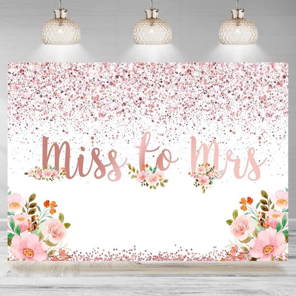 Bride To Be Backdrop in Pink and White