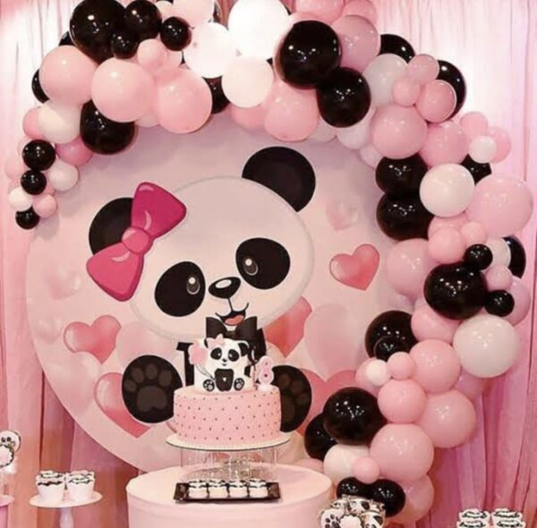 Panda theme balloon decor with backdrop