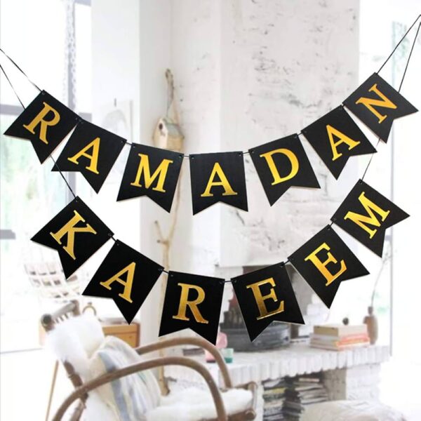 Ramadan Kareem Card Banner in Black